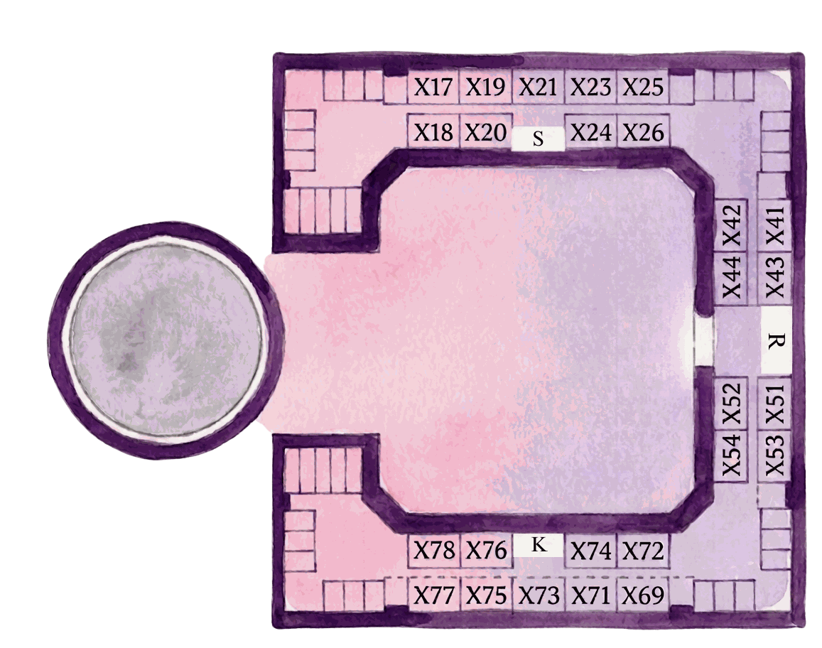 McMurtry Floor Plan, showing room numbering around a typical floor